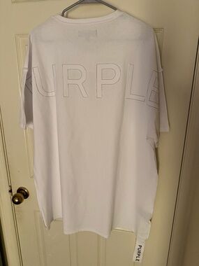 NWT PURPLE BRAND WHITE TEXTURED INSIDE OUT TEE T-SHIRT SIZE XXL NEW